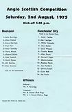 Blackpool v Manchester City Anglo Scottish Cup 1975 to 76