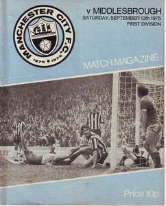 Manchester City v Middlesbrough 1975/76