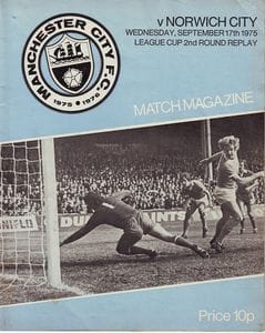 Manchester City v Norwich City 1975/76 League cup 2nd Round Replay