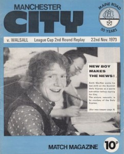 Manchester City v Walsall League Cup Replay 1973/74