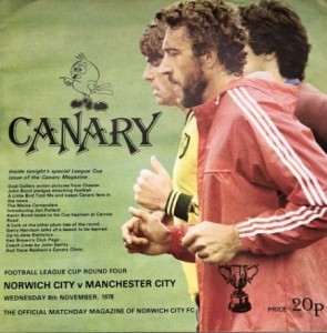 Norwich City v Manchester City League Cup 4th Round 1978/79