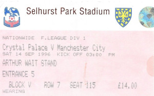Crystal Palace v Manchester City 1996/97