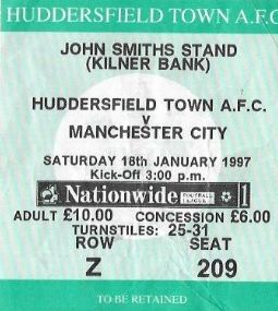 Huddersfield Town v Manchester City 1996/97