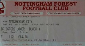 Nottingham Forest v Manchester City 1994/95