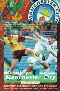 Burnley v Manchester City friendly 1997/98
