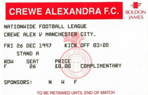 Crewe Alexandra v Manchester City 1997/98