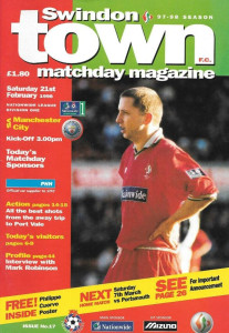 Swindon Town v Manchester City 1997/98