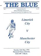 Limerick City v Manchester City friendly 1991/92
