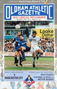 Oldham Athletic v Manchester City 1991/92