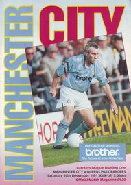 Manchester City v Queens Park Rangers 1991/92