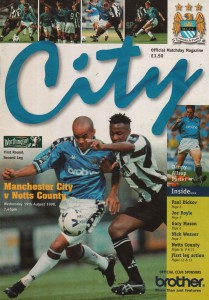 Manchester City v Notts County Worthington Cup 1st Round 2nd Leg 1998/99