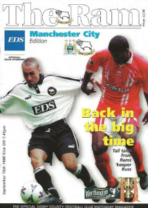 Derby County v Manchester City Worthington Cup 2nd Round 1st Leg 1998/99