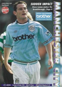 Manchester City v Chelsea Coca Cola Cup 3rd Round 1993/94