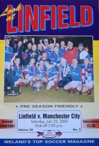 Linfield v Manchester City friendly 2000/01