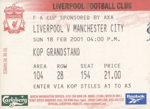 Liverpool v Manchester City FA Cup 5th Round 2000/01