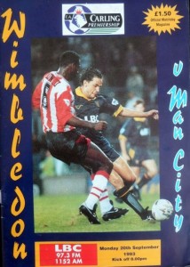 Wimbledon v Manchester City 1993/94