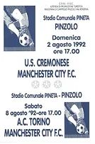 Cremonese friendly 1992/93