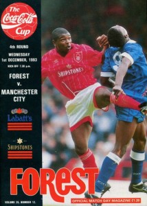 Nottingham Forest v Manchester City Coca Cola Cup 4th Round 1993/94