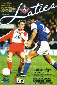Oldham Athletic v Manchester City 1992/93
