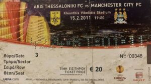 Aris Thessaloniki v Manchester City Europa League Round of 32 1st Leg 2010/11