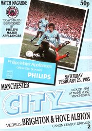 Manchester City v Brighton and Hove Albion 1984/85