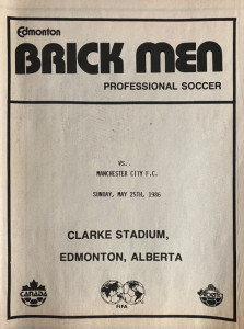 Edmonton Brickmen v Manchester City friendly 1985/86