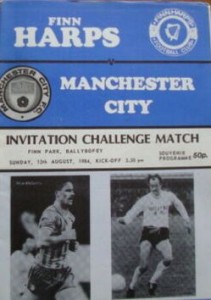 Finn Harps v Manchester City friendly 1984/85