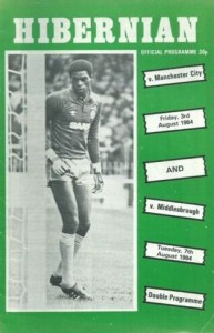 Hibernian v Manchester City friendly 1984/85