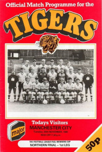 Hull City v Manchester City Full Members Cup Northern Area Final 1st Leg 1985/86