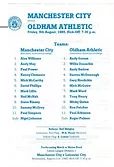 Manchester City v Oldham Athletic friendly 1985/86