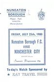 Nuneaton Borough v Manchester City friendly 1980/81