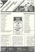 Notts County v Manchester City friendly 1979/80