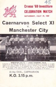 Caernarvon Select XI v Manchester City friendly 1969/70