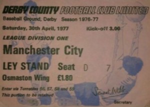 Derby County v Manchester City 1976/77