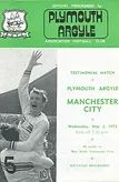Plymouth Argyle v Manchester City friendly 1972/73