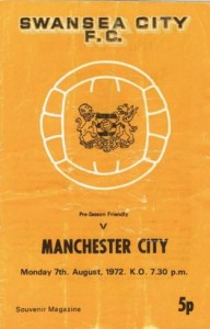 Swansea v Manchester City friendly 1972/73
