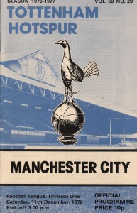 Tottenham Hotspur v Manchester City 1976/77