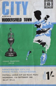 Manchester City v Huddersfield League Cup 2nd Round Replay 1968/69