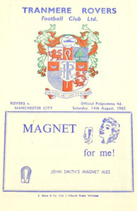 Tranmere Rovers v Manchester City friendly 1965/66