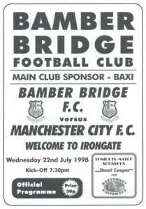 Bamber Bridge v Manchester City friendly 1998/99