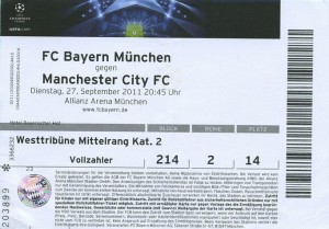 Bayern Munich v Manchester City UEFA Champions League Group A 2011/12