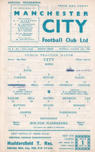 Manchester City v Bolton Wanderers friendly 1966/67