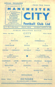 Manchester City v Dundee 1965/66