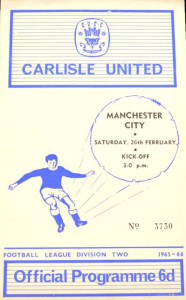 Carlisle United v Manchester City 1965/66