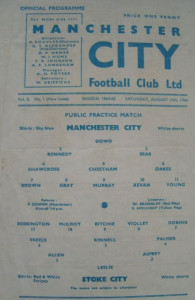 Manchester City v Stoke City friendly 1964/65