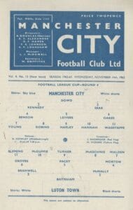 Manchester City v Luton Town League Cup 4th Round 1962/63