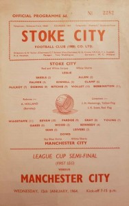Stoke City v Manchester City League Cup Semi-Final 1st Leg 1963/64
