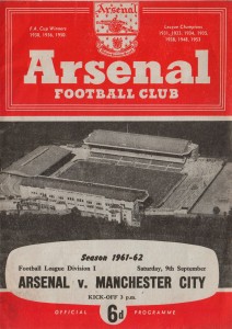 Arsenal v Manchester City 1961/62