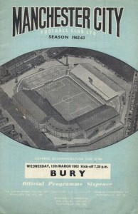 Manchester City v Bury FA Cup 4th Round 1962/63