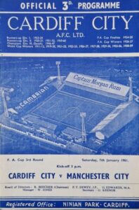 Cardiff City v Manchester City FA Cup 3rd Round 1960/61